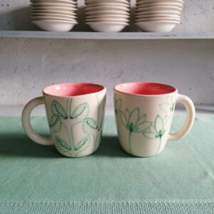 TAZZA DA TÈ ROSA h10cm set 2 pezzi