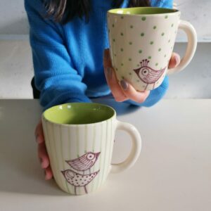 TAZZA DA TÈ VERDE h10cm set 2 pezzi