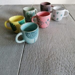SET 6 TAZZINE CAFFÈ MIX COLORE h6cm