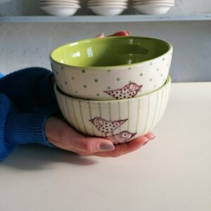 GREEN BOWL h8cm set of 2