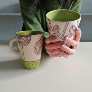 ACID GREEN MUG h14cm set of 2