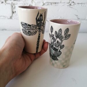 LIQUEUR OR COFFEE SHOT GLASS h10cm set of 2