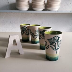 LIQUEUR OR COFFEE SHOT GLASS h10cm set of 4