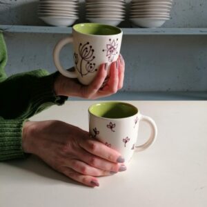 ACID GREEN CAPPUCCINO CUP h9cm set of 2